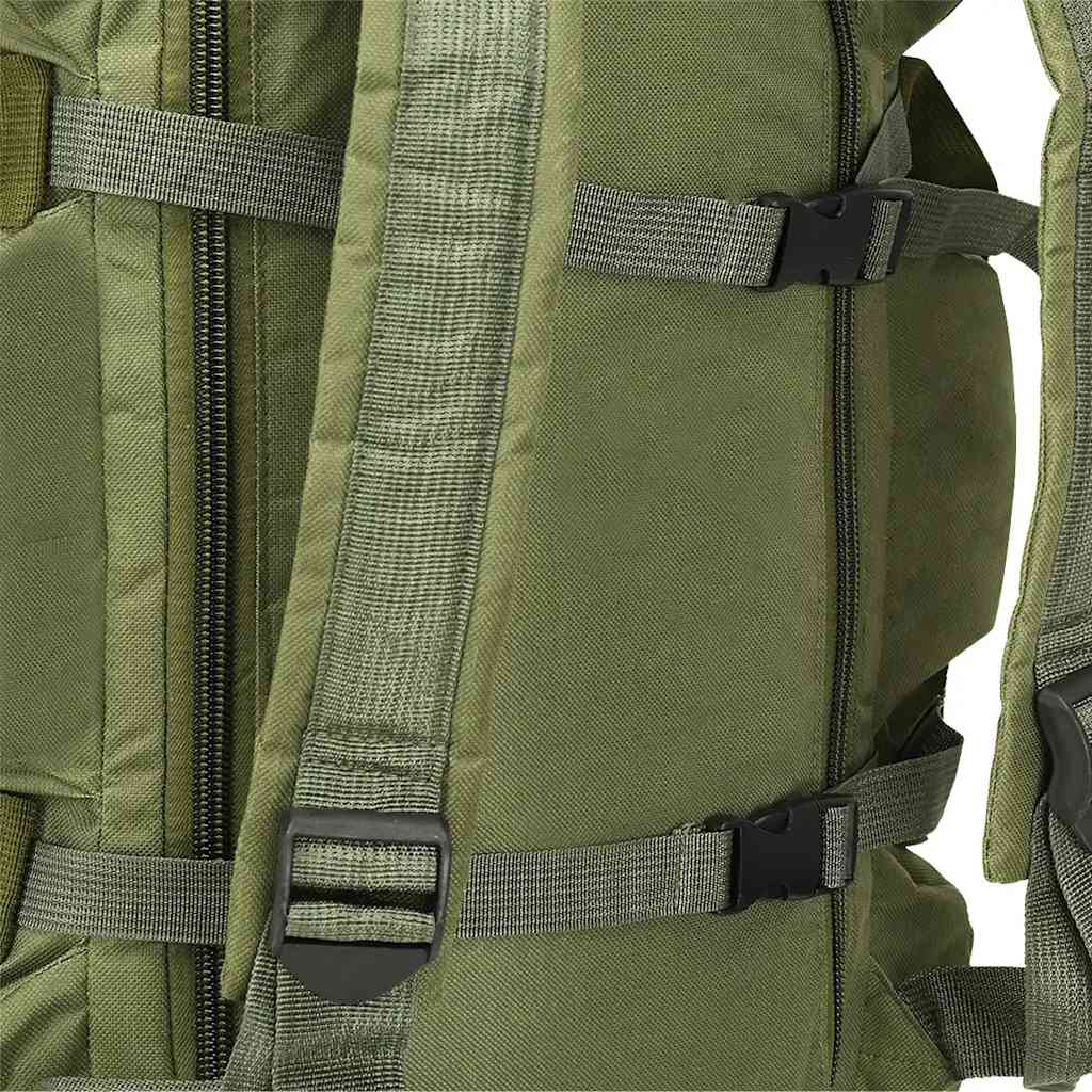 vidaXL Borsone da Viaggio Stile Militare 3 in 1 45 L Verde Oliva