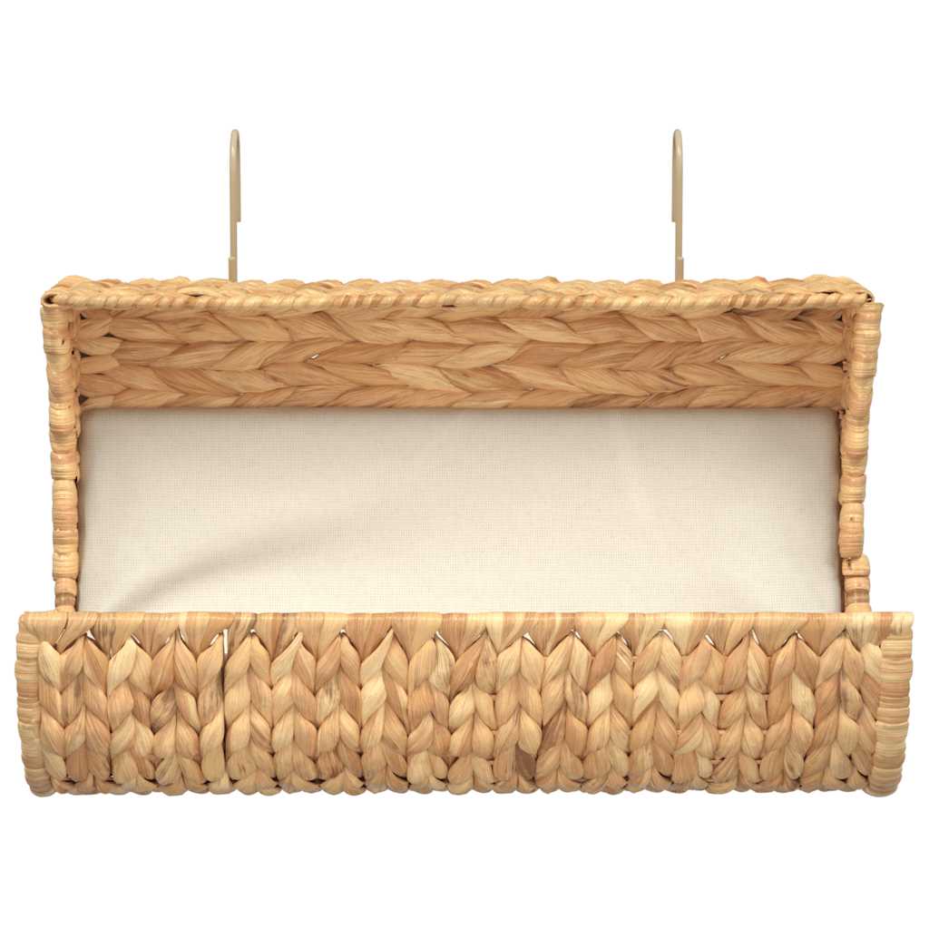 vidaXL Cuccia per gatti con cuscino 37x20x20 cm in giacinto d'acqua