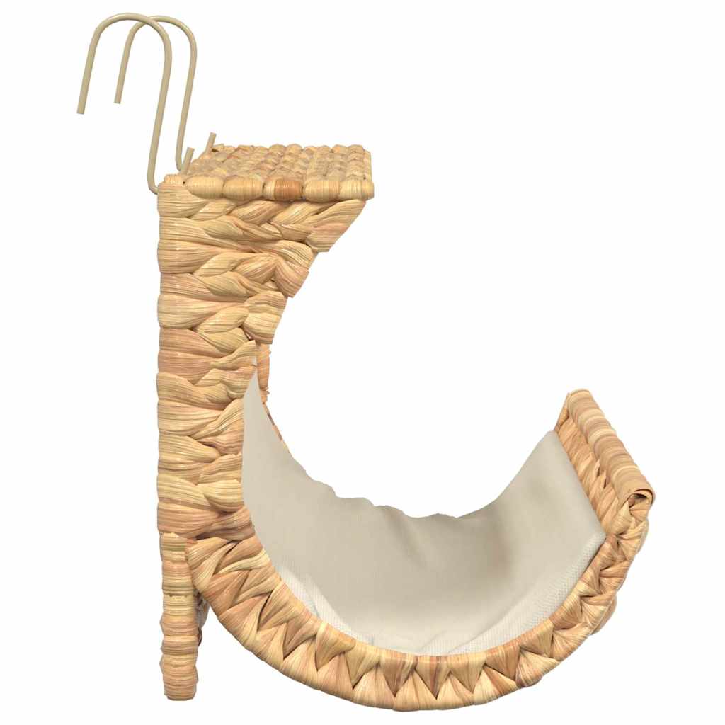 vidaXL Cuccia per gatti con cuscino 37x20x20 cm in giacinto d'acqua