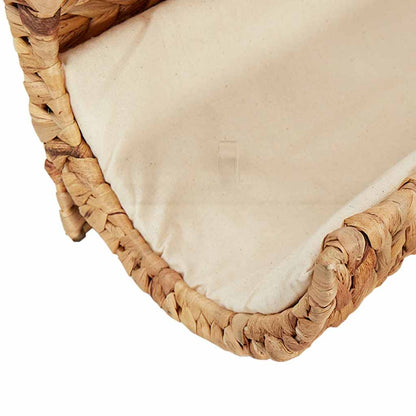 vidaXL Cuccia per gatti con cuscino 37x20x20 cm in giacinto d'acqua