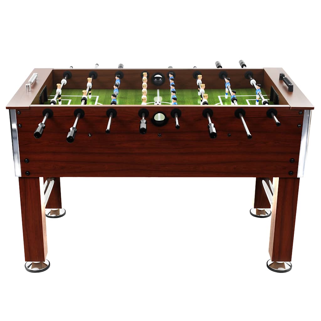 vidaXL Tavolo Calcio Balilla in Acciaio 140x74,5x87,5 cm Marrone
