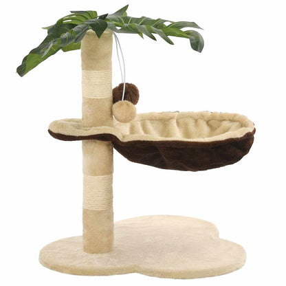 vidaXL Tiragraffi per gatti con palo in sisal, 50 cm, beige e marrone