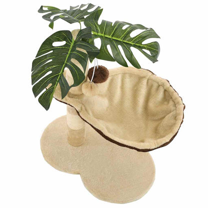 vidaXL Tiragraffi per gatti con palo in sisal, 50 cm, beige e marrone