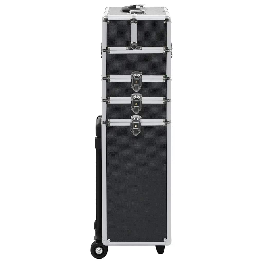 vidaXL Valigia Trolley per Cosmetici in Alluminio Nero