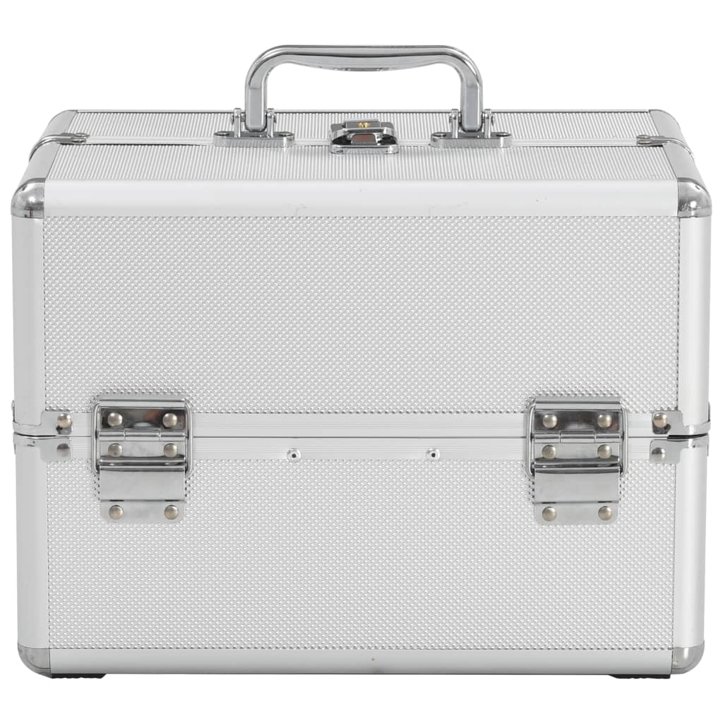 vidaXL Valigia per Cosmetici 22x30x21 cm Argento in Alluminio