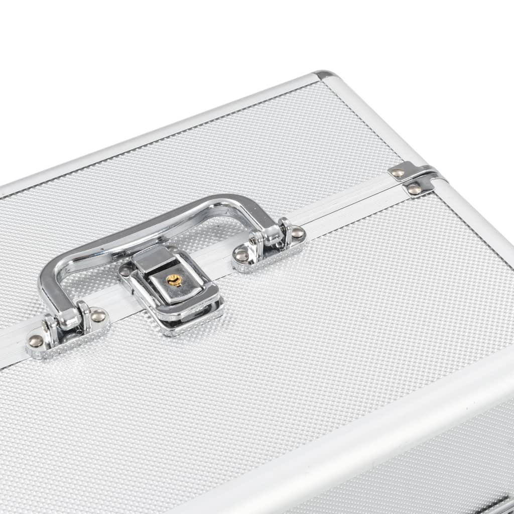 vidaXL Valigia per Cosmetici 22x30x21 cm Argento in Alluminio