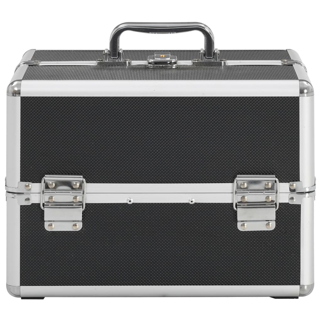 vidaXL Valigia per Cosmetici 22x30x21 cm Nera in Alluminio
