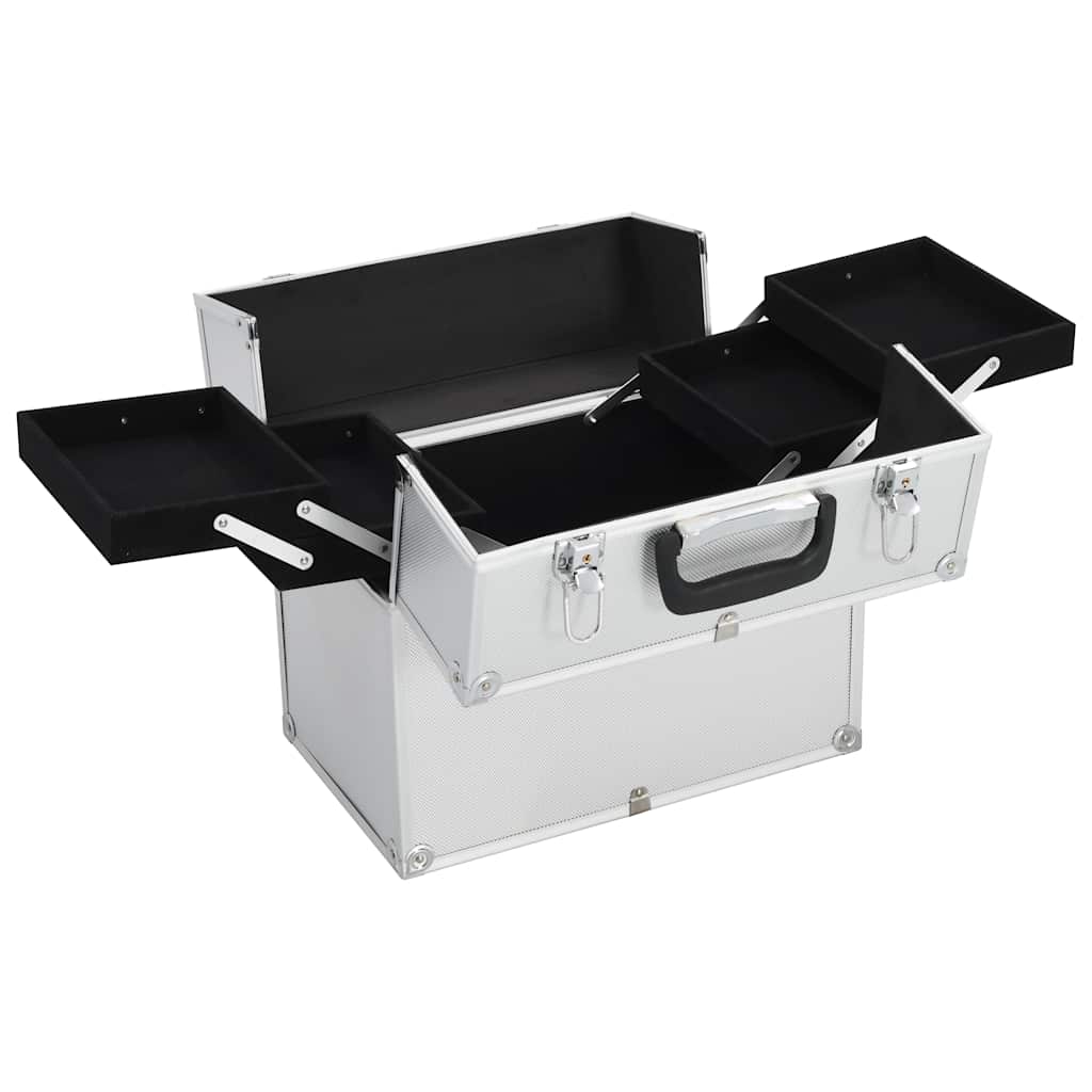vidaXL Valigia per Cosmetici 38x23x34 cm Argento in Alluminio