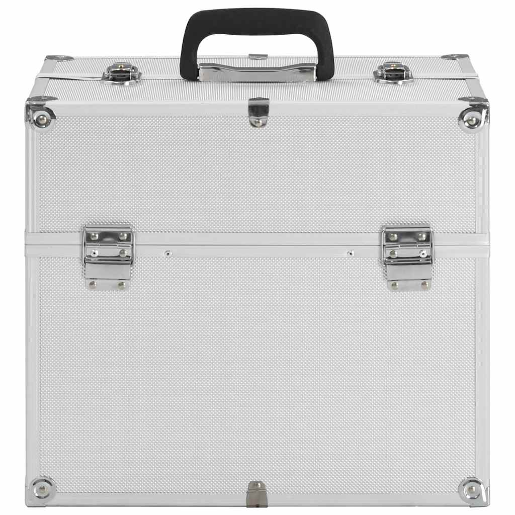 vidaXL Valigia per Cosmetici 38x23x34 cm Argento in Alluminio