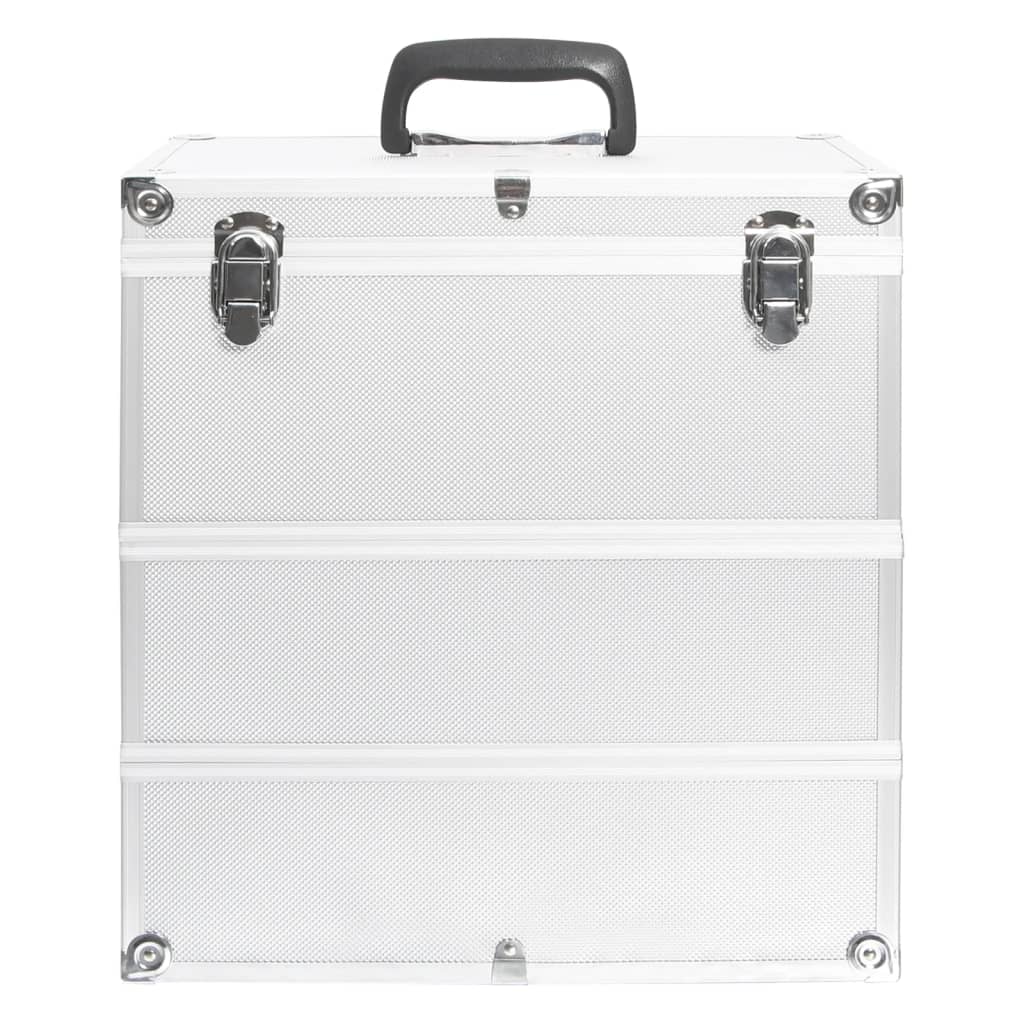 vidaXL Valigia per Cosmetici 37x24x40 cm Argento in Alluminio
