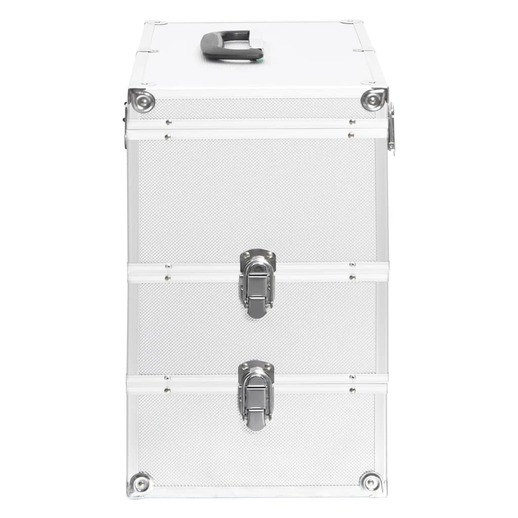vidaXL Valigia per Cosmetici 37x24x40 cm Argento in Alluminio
