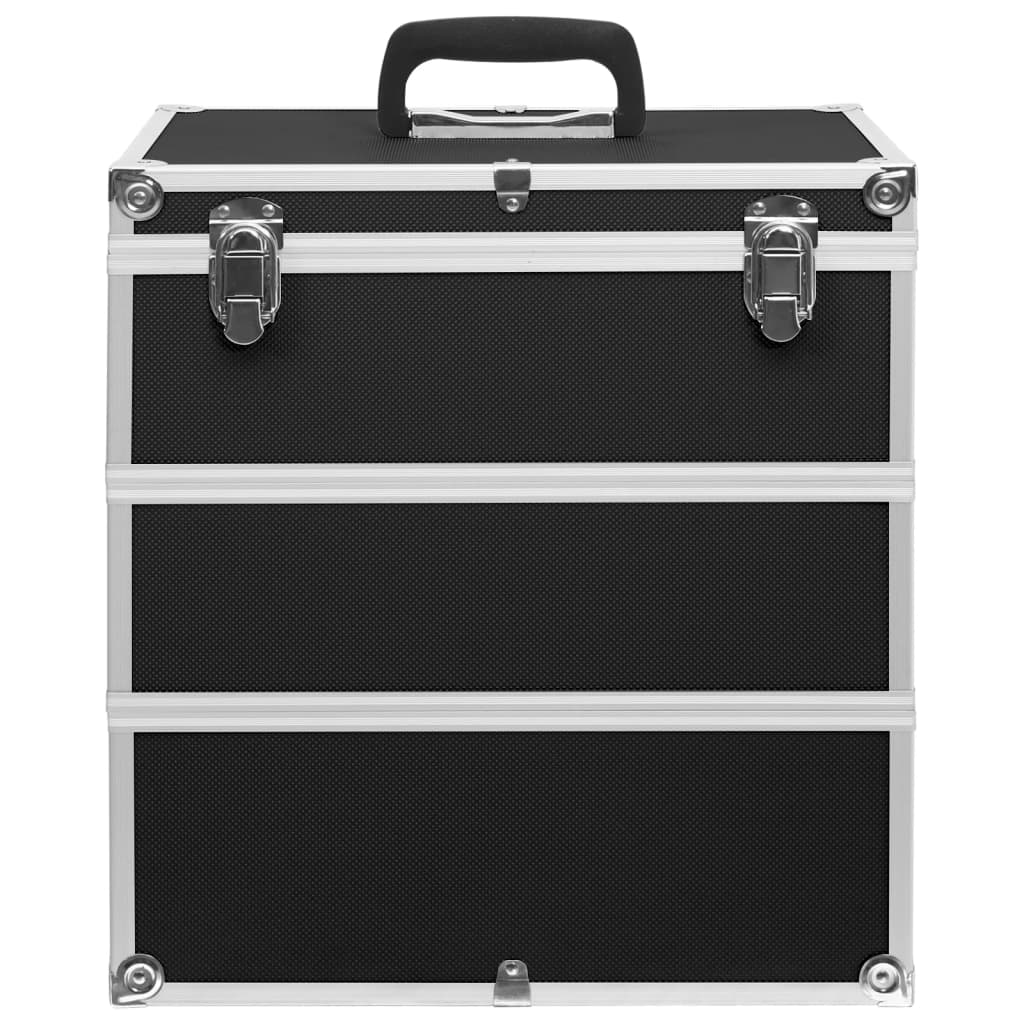 vidaXL Valigia per Cosmetici 37x24x40 cm Nera in Alluminio