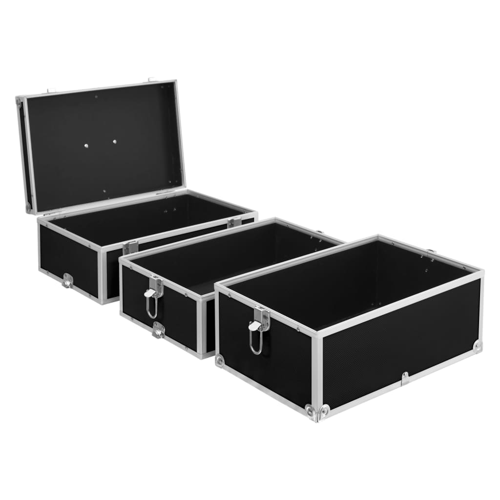 vidaXL Valigia per Cosmetici 37x24x40 cm Nera in Alluminio