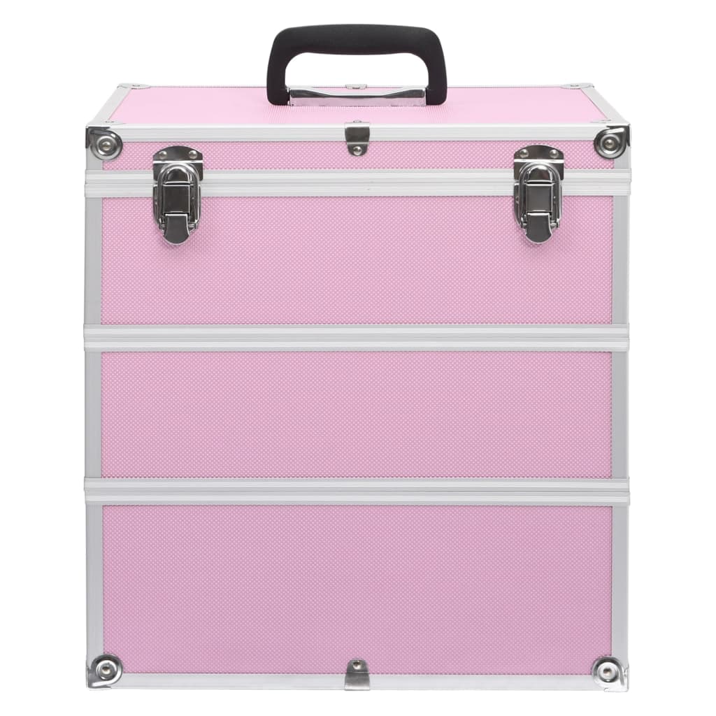 vidaXL Valigia per Cosmetici 37x24x40 cm Rosa in Alluminio