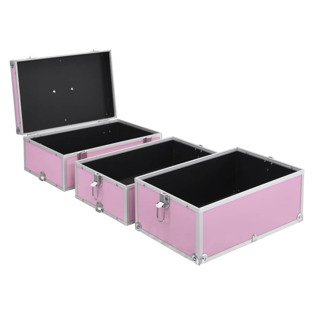 vidaXL Valigia per Cosmetici 37x24x40 cm Rosa in Alluminio