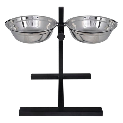 vidaXL Set doppia ciotola regolabile per cani e gatti, 2 x 4,1 L in acciaio inox
