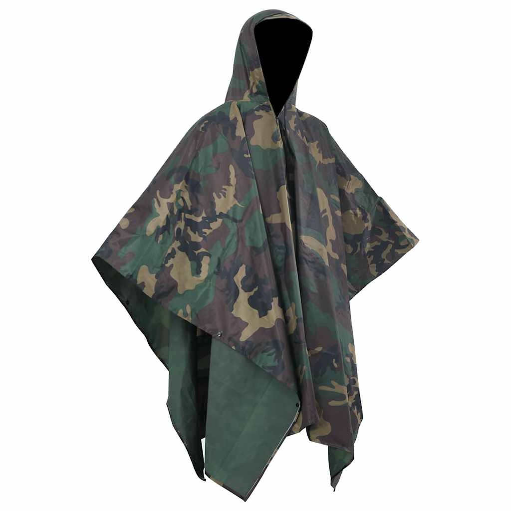 Nepromokavá army plátenka ponco pro kemping/turistiku maskácová