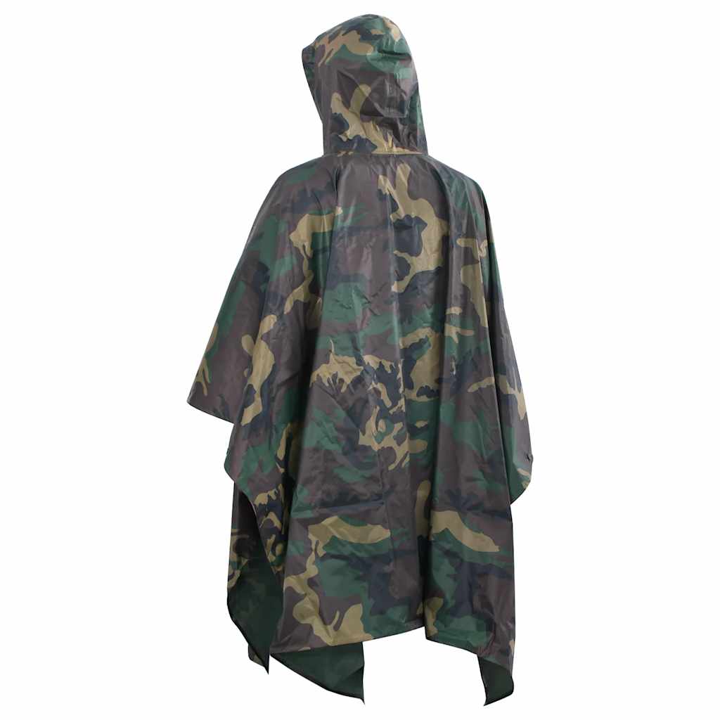 Nepromokavá army plátenka ponco pro kemping/turistiku maskácová