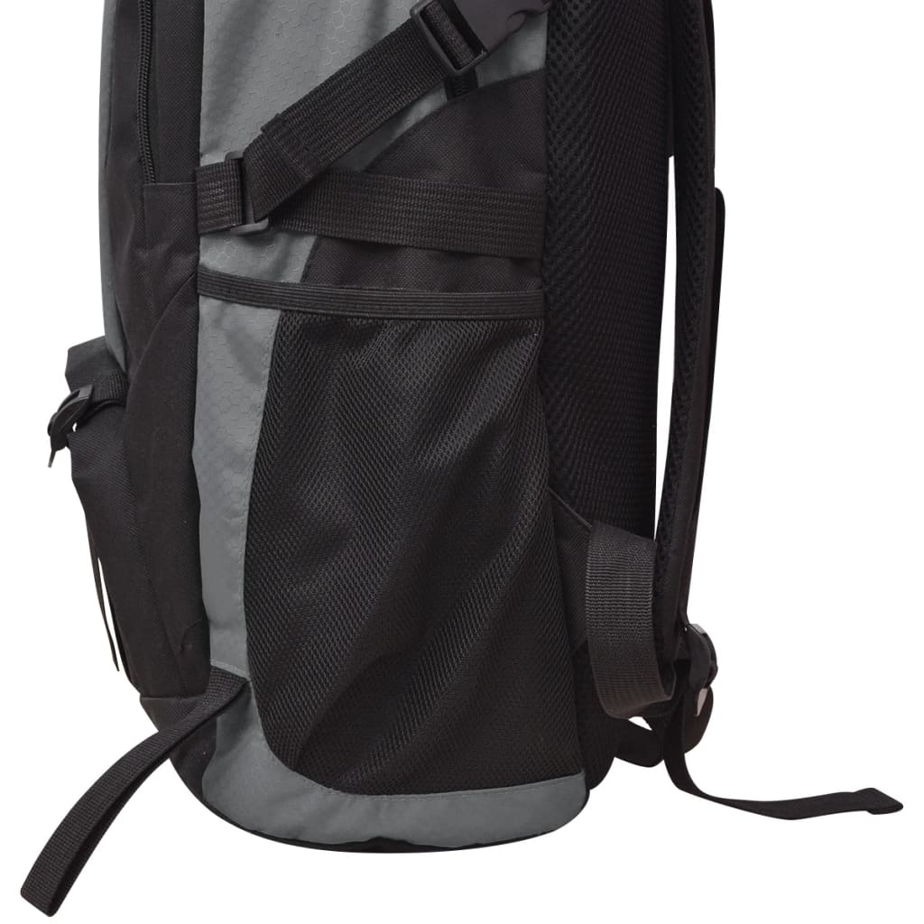 vidaXL Zaino da Trekking 40L Nero e Grigio