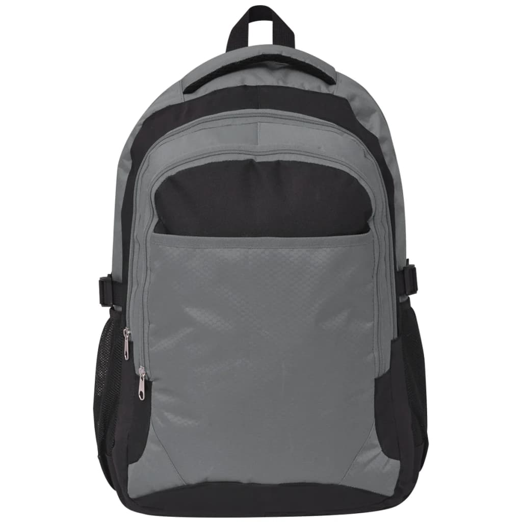 vidaXL Zaino da Scuola 40 L Nero e Grigio