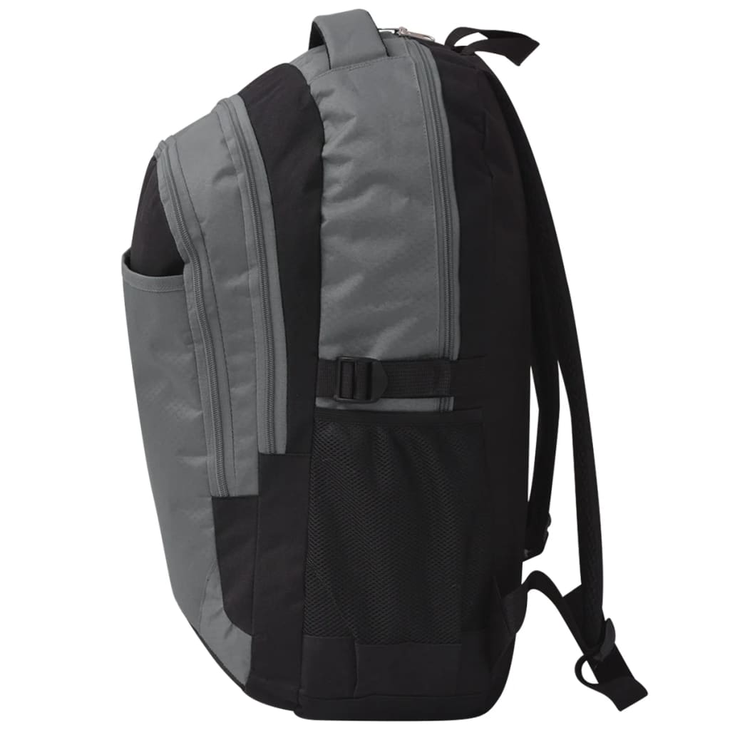vidaXL Zaino da Scuola 40 L Nero e Grigio