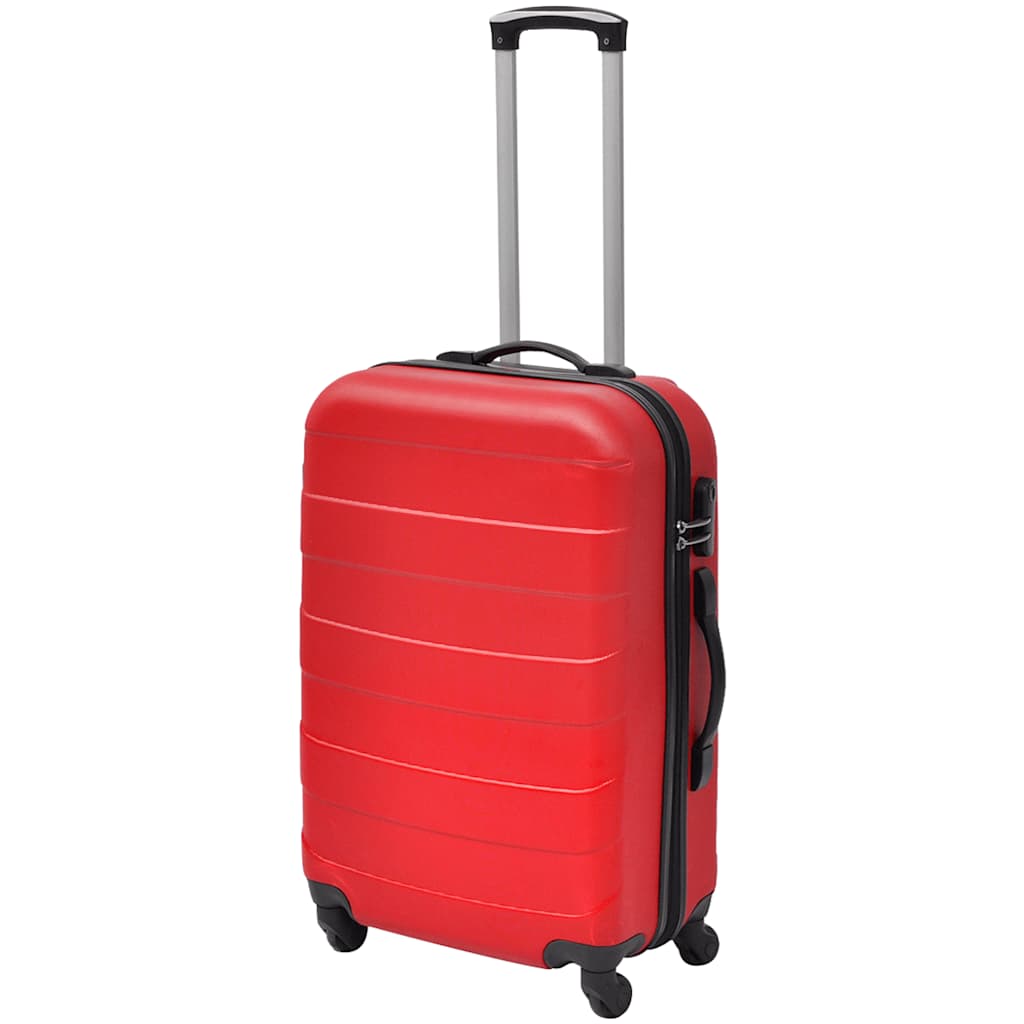 vidaXL Set Trolley 3 pz Rosso