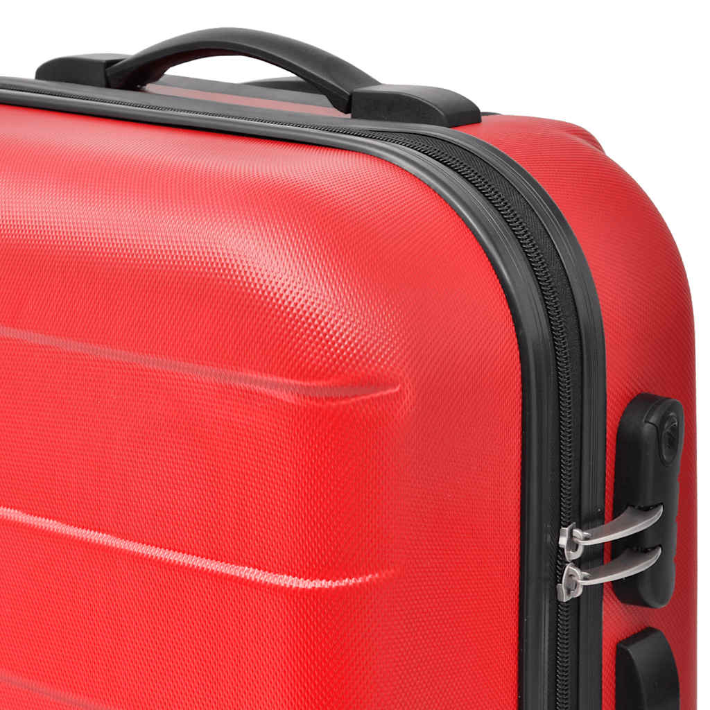 vidaXL Set Trolley 3 pz Rosso