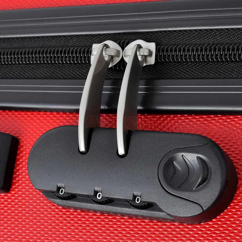 vidaXL Set Trolley 3 pz Rosso
