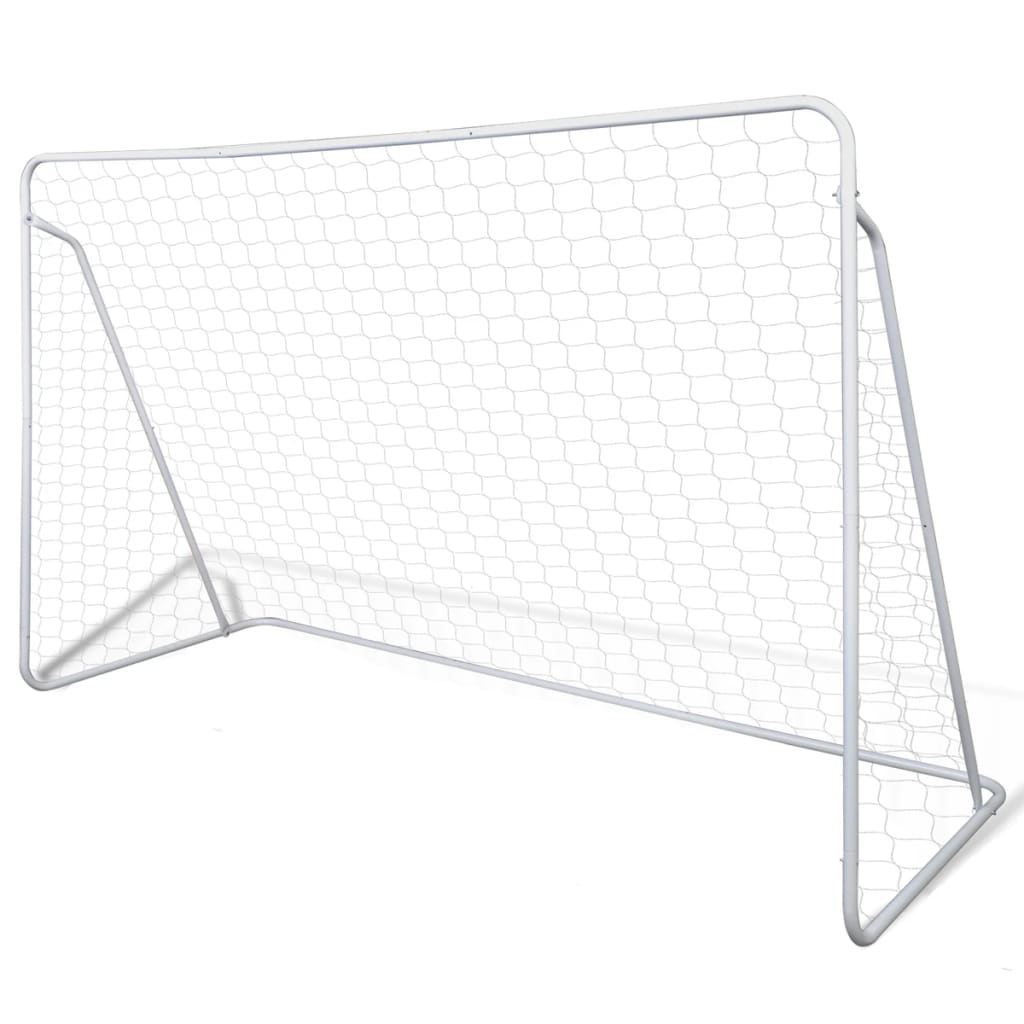 vidaXL Porta da Calcio in Acciaio 2 pz 240x90x150 cm