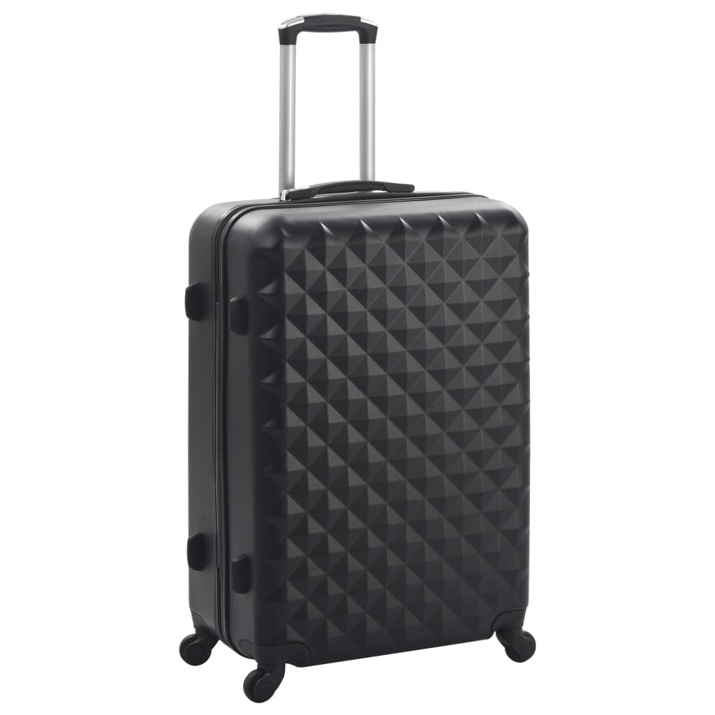 vidaXL Set Trolley a Custodia Rigida 3 pz Nero in ABS