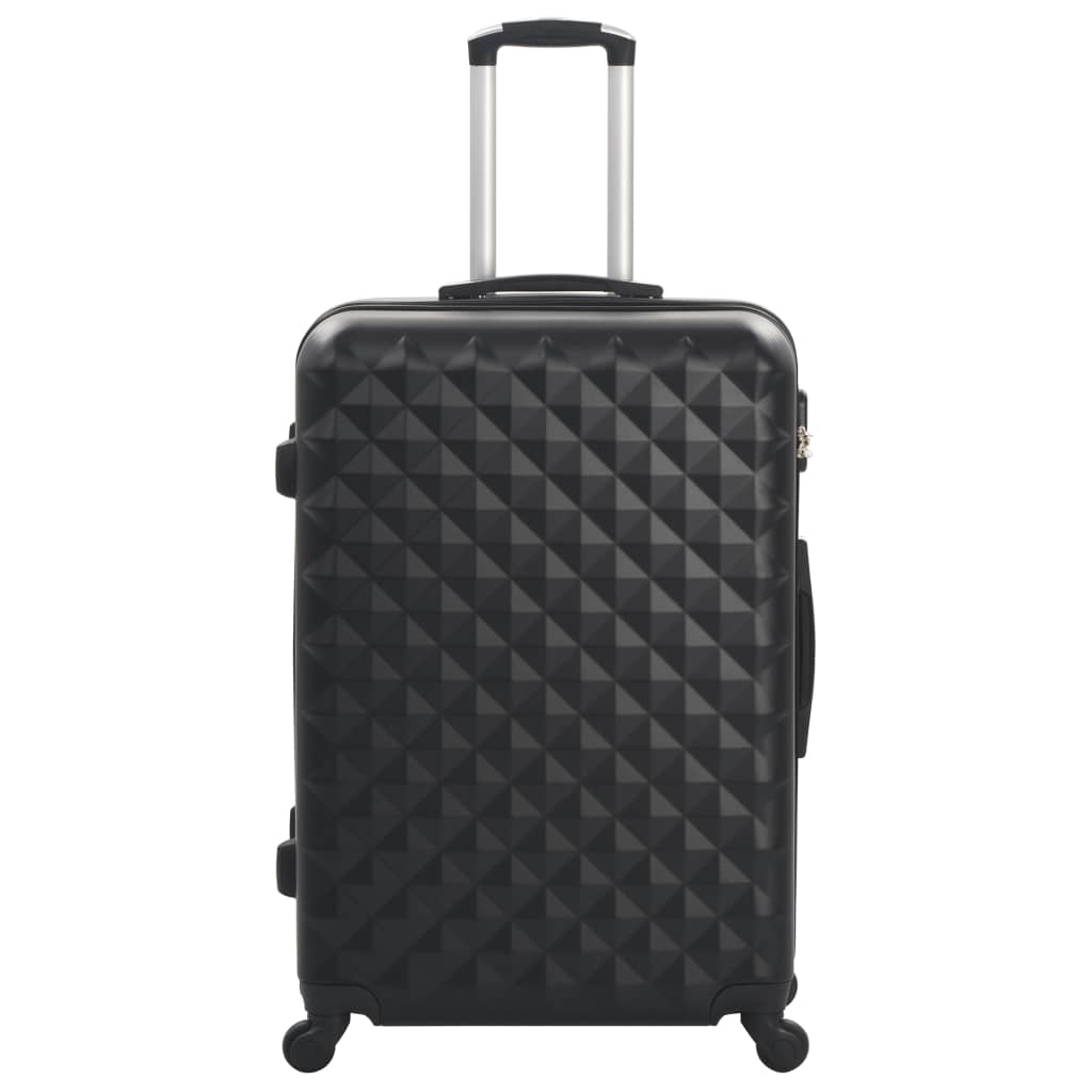 vidaXL Set Trolley a Custodia Rigida 3 pz Nero in ABS