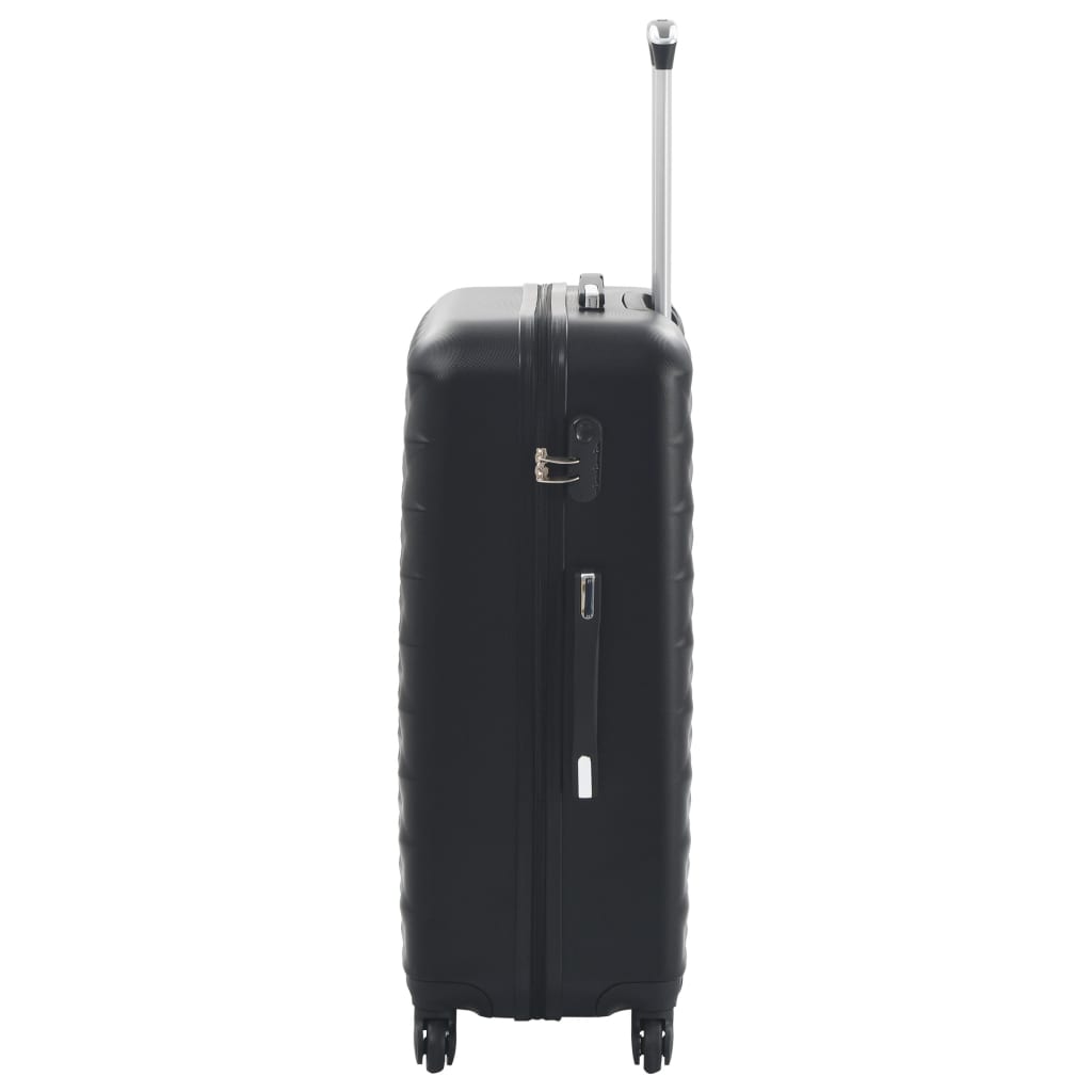 vidaXL Set Trolley a Custodia Rigida 3 pz Nero in ABS