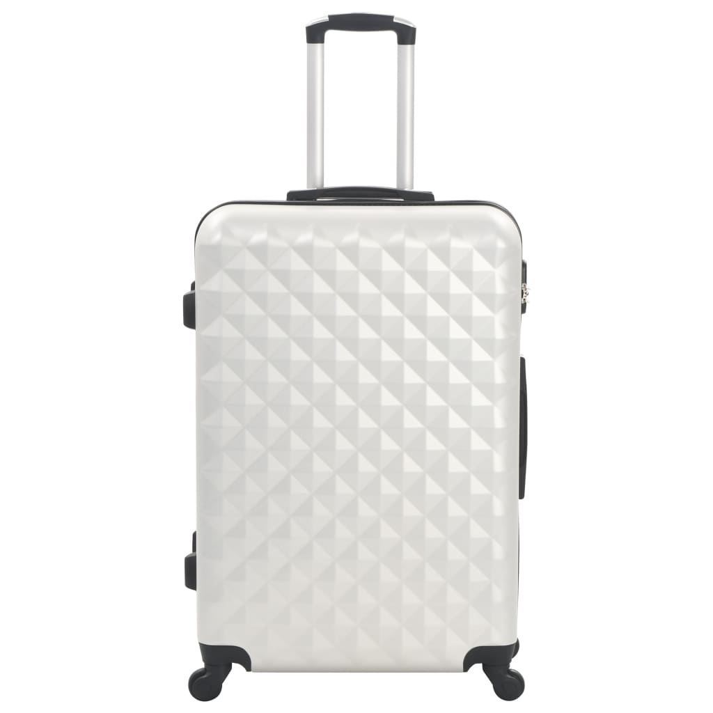 vidaXL Set Trolley a Custodia Rigida 3 pz Argento Lucido in ABS