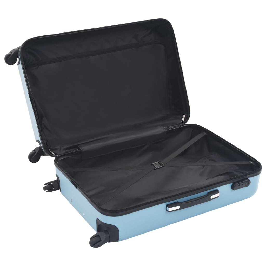 vidaXL Set Trolley a Custodia Rigida 3 pz Blu in ABS