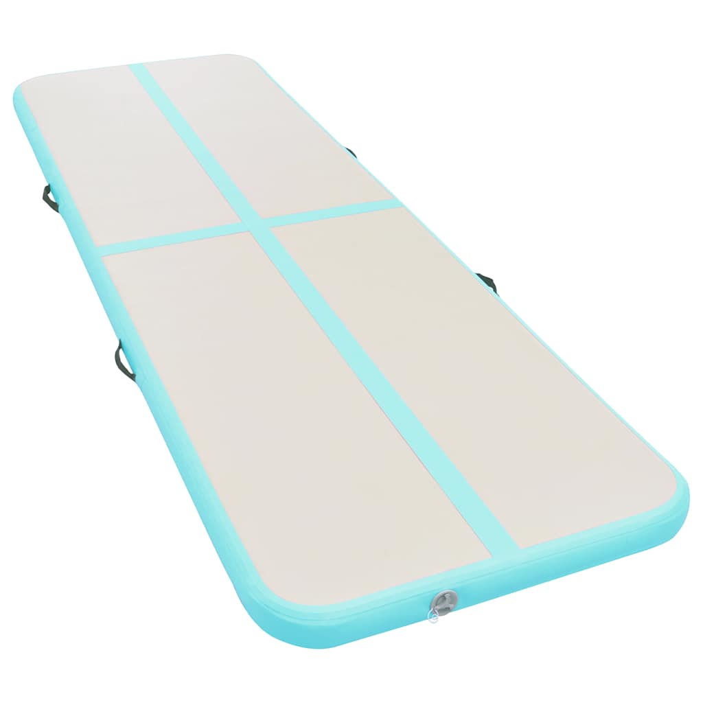 vidaXL Tappetino Ginnastica Gonfiabile e Pompa 400x100x10 cm PVC Verde