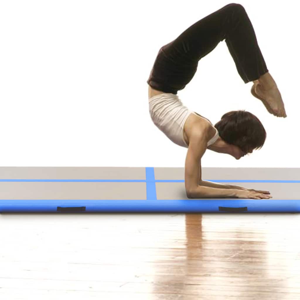 vidaXL Tappetino Ginnastica Gonfiabile con Pompa 500x100x10 cm PVC Blu