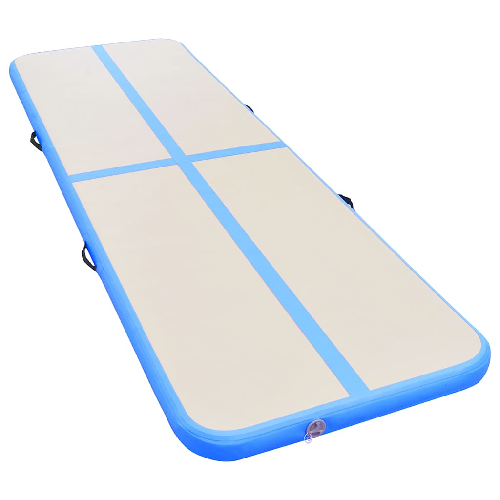 vidaXL Tappetino Ginnastica Gonfiabile con Pompa 500x100x10 cm PVC Blu