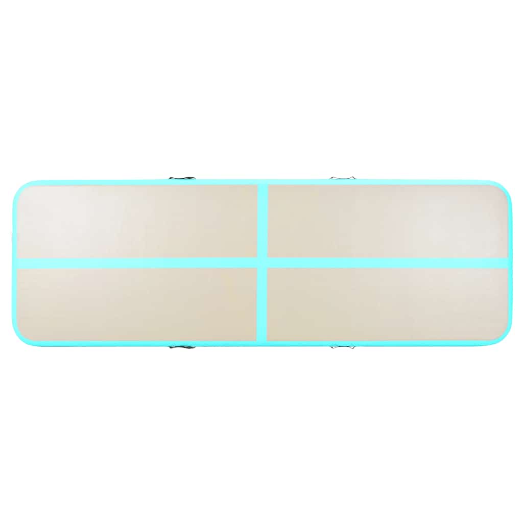vidaXL Tappetino Ginnastica Gonfiabile e Pompa 700x100x10 cm PVC Verde