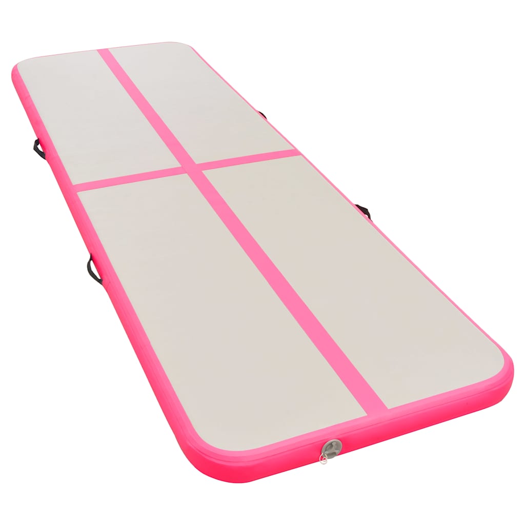 vidaXL Tappetino Ginnastica Gonfiabile con Pompa 800x100x10cm PVC Rosa