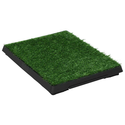 vidaXL Toilette per animali, 2 pz, con vassoio ed erba sintetica, 63x50x7 cm, verde