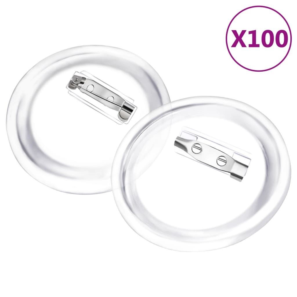 vidaXL Bottoni per Badge con Spilla 100 Set in Acrilico 58 mm