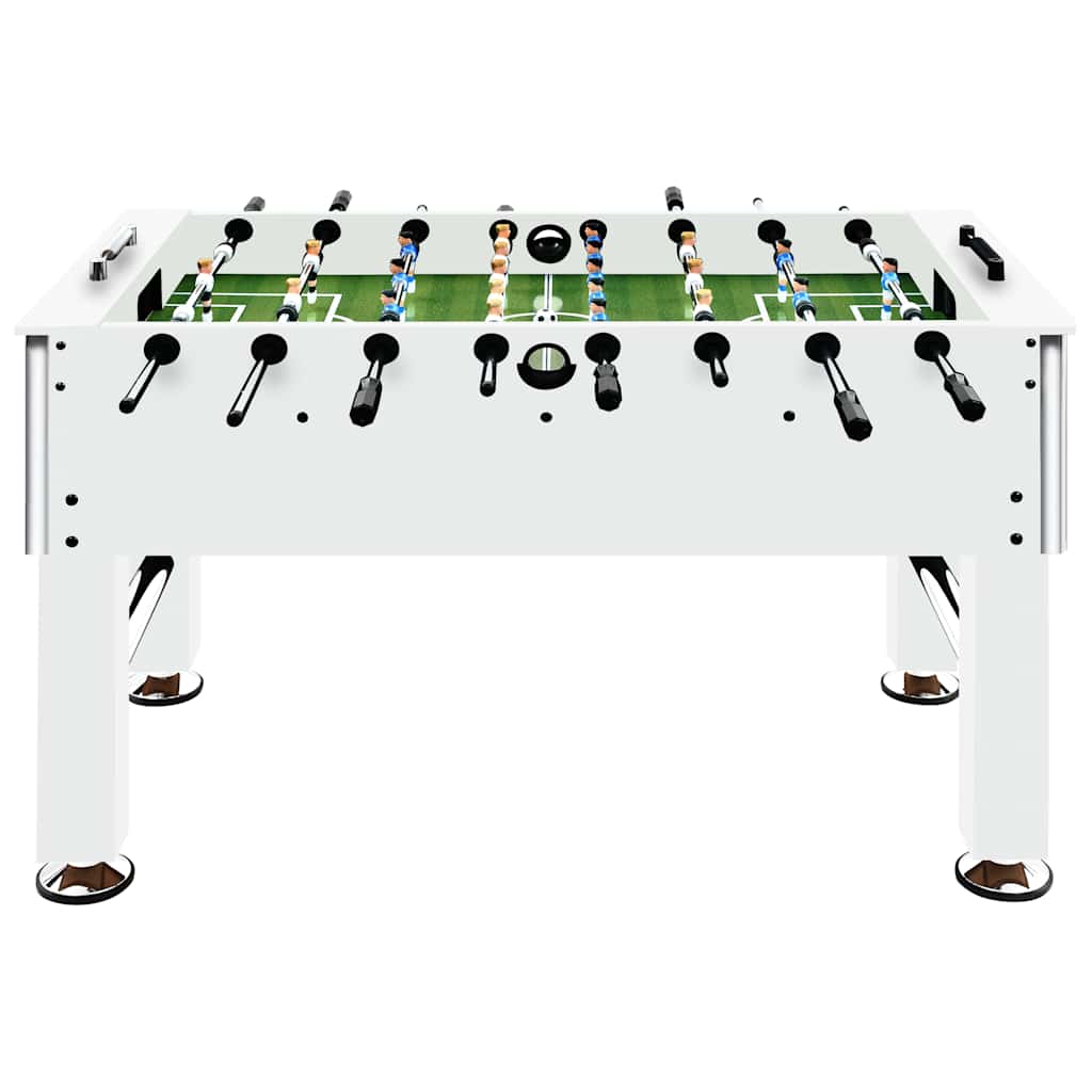 vidaXL Tavolo Calcio Balilla in Acciaio 60 kg 140x74,5x87,5 cm Bianco