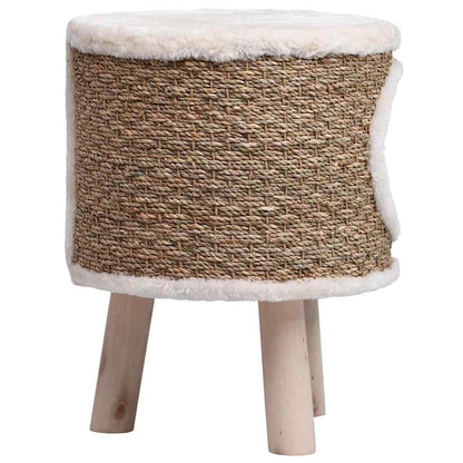 vidaXL Casetta per gatti con gambe in legno, 41 cm, erba marina