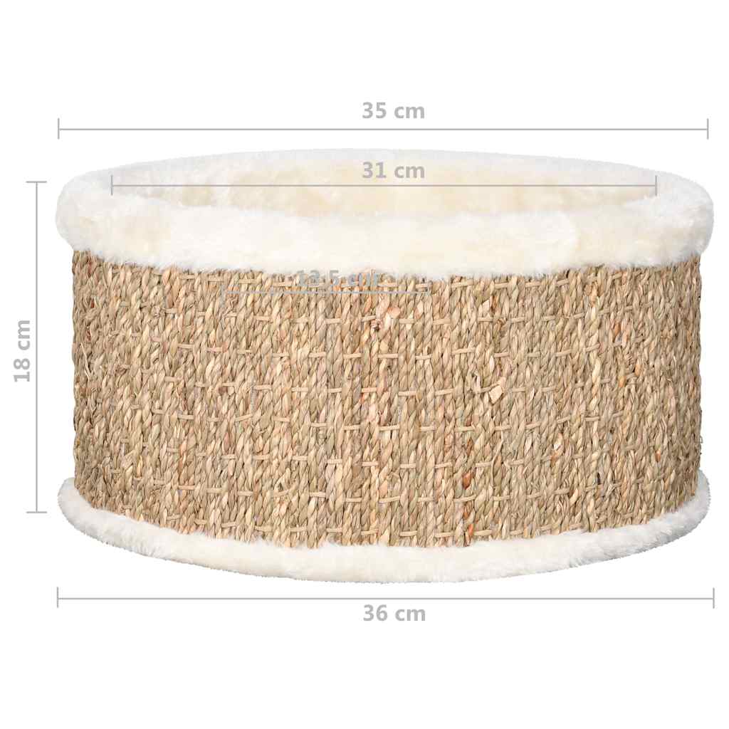 vidaXL Cuccia per gatti rotonda, 36 cm, in erba marina