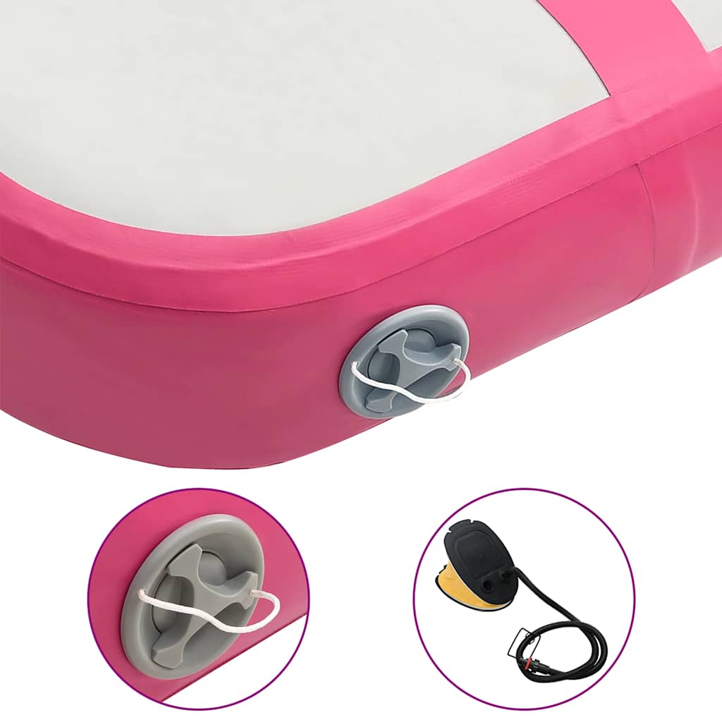 vidaXL Tappetino Ginnastica Gonfiabile con Pompa 60x100x20 cm PVC Rosa