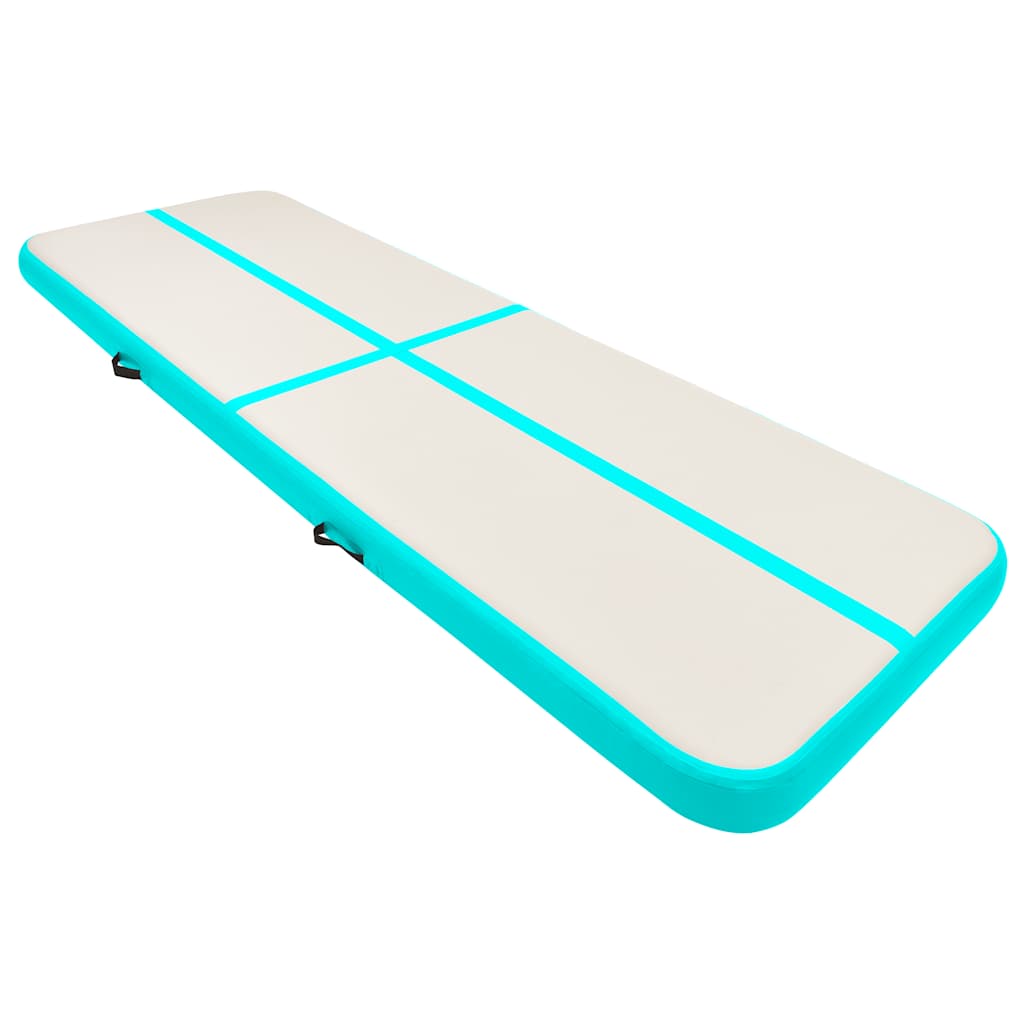vidaXL Tappetino Ginnastica Gonfiabile e Pompa 400x100x15cm PVC Verde