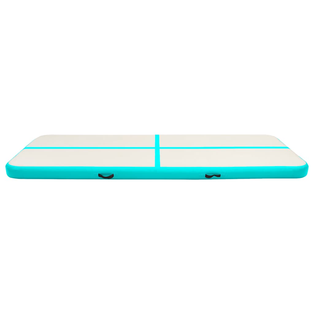vidaXL Tappetino Ginnastica Gonfiabile e Pompa 400x100x15cm PVC Verde