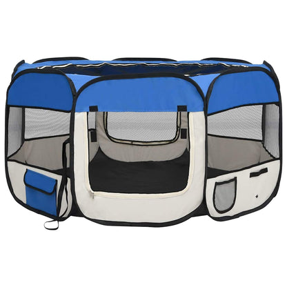 vidaXL Recinto per cani pieghevole con borsa, 125x125x61 cm, blu