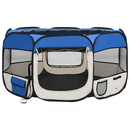 vidaXL Recinto per cani pieghevole con borsa, 125x125x61 cm, blu