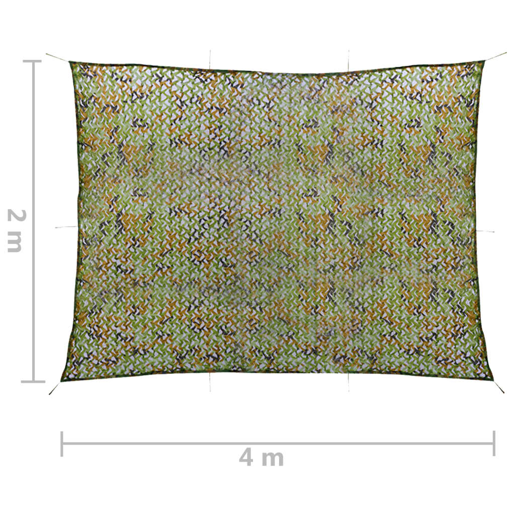 vidaXL Rete Mimetica con Custodia 2x4 m Verde